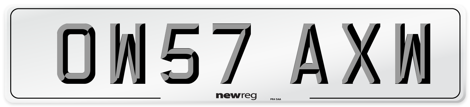 OW57 AXW Number Plate from New Reg